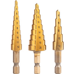 NEO TOOLS Τρυπάνια κώνου τιτανίου HEX σετ 3τεμ (08-948)