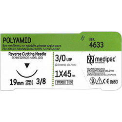 ΡΑΜΜΑ POLYAMID 3/0 45εκ. 19χιλ. 3/8 του κύκλου κόπτουσα MEDIPAC