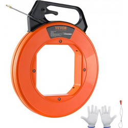 VEVOR Fish Tape, 30,5m, 4,8mm, Εξολκέας σύρματος από υαλοβάμβακα με βελτιστοποιημένο περίβλημα και λαβή, Εύκολο στη χρήση εργαλείο εξολκέα καλωδίων, εύκαμπτα εργαλεία ψαρέματος με σύρμα για τοίχο και
