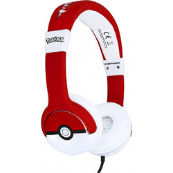 OTL Pokemon Pokeball PK0758 Ενσύρματα Παιδικά Ακουστικά On Ear Λευκά Κόκκινα
