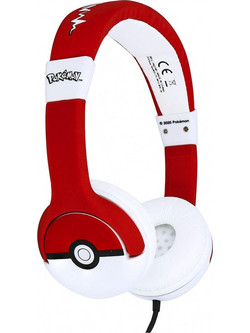 OTL Pokemon Pokeball PK0758 Ενσύρματα Παιδικά Ακουστικά On Ear Λευκά Κόκκινα