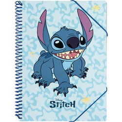 Disney Stitch - A4 Folder With Elastic Band + 30 Transparent Sleeves - (CFA403)
