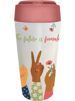Chic Mic Ποτήρι Bamboo με Καπάκι Future Is Female 420ml