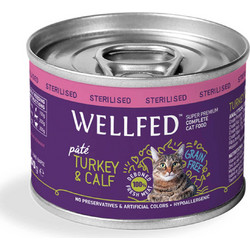Wellfed Sterilised Adult Pate with Turkey & Calf 200gr