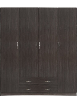 HomeMarkt Τετράφυλλη Ντουλάπα Ρούχων Zebrano 200x55.5x180cm HM353.01
