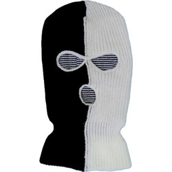 Ghetto Black/White Full Face Cover Double Color 3 Holes