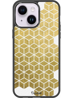 Gold Cubes Θήκη Κινητού Σχέδιο 50038 - iPhone, iPhone 14 Pro Max, Premium Leather Feel Case