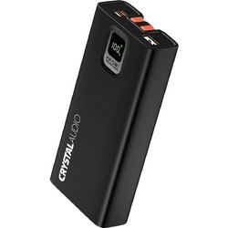 Crystal Audio PBK4K Power Bank 10000mAh 20W με Θύρα USB-A & 2 Θύρες USB-C Power Delivery Black