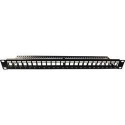 DST UTP Keystone Patch Panel για Rack 19" 1U, 24 Θυρών, Μαύρο