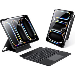 Θήκη iPad Pro (2024) 13" DUX DUCIS Θήκη Tablet, DK Series Συνθετικό Δέρμα, Flip Cover, με Βάση πολλαπλών θέσεων και Αποσπώμενο Πληκτρολόγιο Touchpad μαύρο