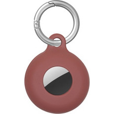 Θήκη σιλικόνης για AirTag Dual-Side Hollow με μπρελόκ Brown