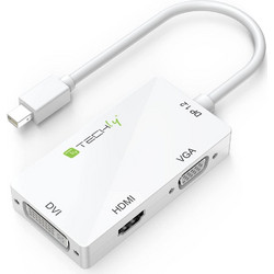 Techly IADAP MDP-COMBOF12 Προσαρμογέας 3 σε 1 Mini DisplayPort (Thunderbolt) σε HDMI / DVI / VGA