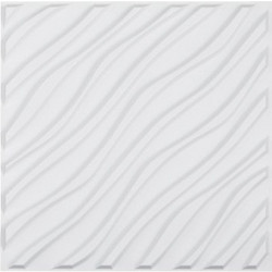 VEVOR Πάνελ Τοίχου 3D 12-Τεμαχίων 50x50cm PVC 32τ.π. Κυματιστό Ματ Λευκό PVC3DQBXDYSJMJDM0V0
