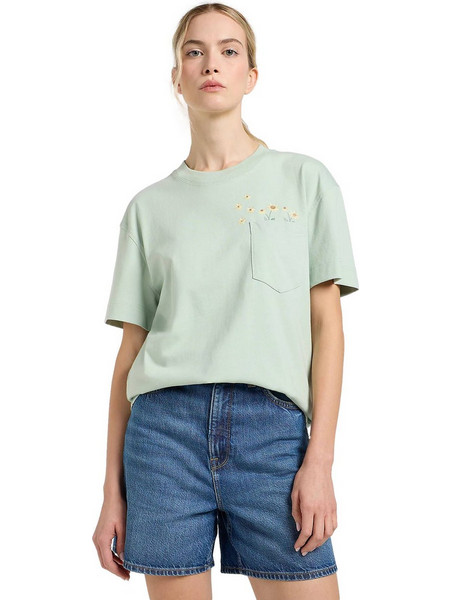 ΓΥΝΑΙΚΕΙΟ T-SHIRT LEE EMBROIDERY POCKET TEE - ΜΕΝΤΑ