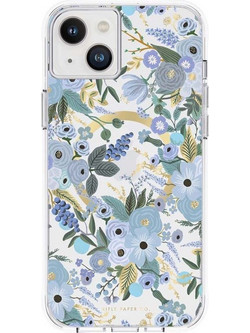 Rifle Paper Clear Magsafe - Case For Iphone 14 Plus (Garden Party Blue) - (RP049278)