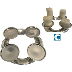 Κηροπήγιο Μεταλλικό Ασημί 4 θέσεων 35x6.5cm Galifas 7913402 - Galifas
