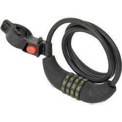 Dresco Κλειδαριά Ποδηλάτου Κουλούρα 120cm O8mm με Συνδυασμό Μαύρη (5250203)