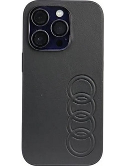Audi Synthetic Leather iPhone 14 Pro 6.1 black/black hardcase AU-TPUPPCIP14P-TT/D1-BK - (AUDI000023-0)