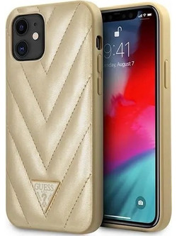 Guess V-Quilted Collection Back Cover Gold (iPhone 12 mini)