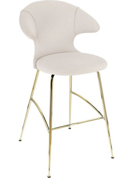 Σκαμπό Μπάρ Time Flies 590-02C5912-1 51x56x112cm White-Brass Umage
