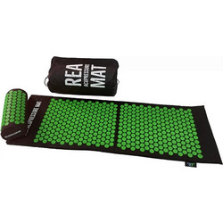 Rea Στρώμα Acupressure Set πιέσεων: Στρώμα 128x42cm & Μαξιλάρι 37x15x10cm - Μαύρο/Λαχανί