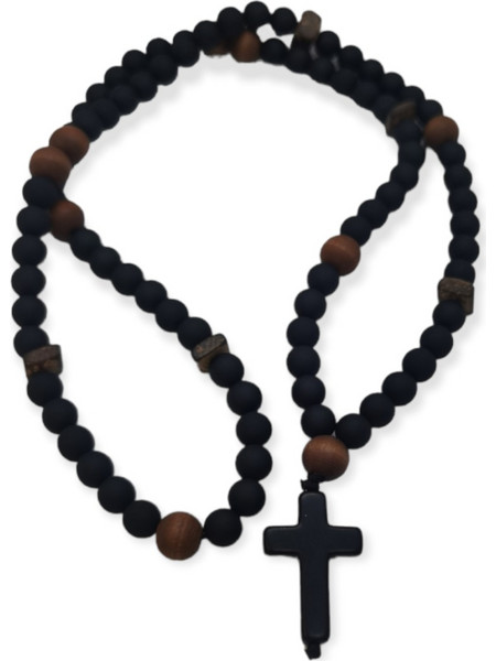 Κολιέ Ανδρικό Ananna Black Cross Χαολίτη