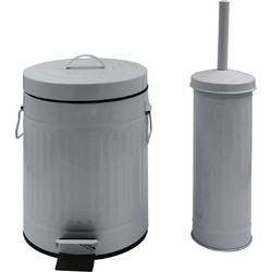 Κάδος πεντάλ TRENDY από μέταλλο σε λευκό χρώμα 12lt 700-01126
