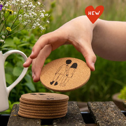 Σουβέρ Helen B Cork Naked Couple Back (σετ 6 τεμ.) Natural O 9 cm