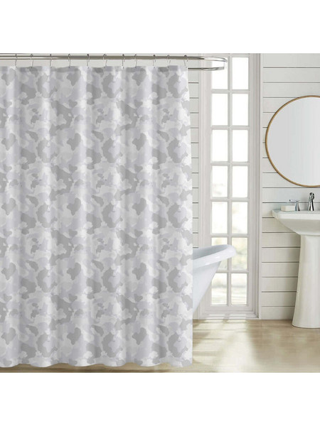 Κουρτίνα Μπάνιου Abstract 846306 Grey Ankor 180Πx180Υ Πολυέστερ
