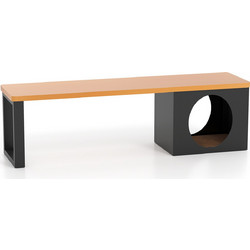 Costway Παγκάκι Κήπου με Γατόσπιτο 150 x 38 x 44 cm από Ανθεκτικό Μέταλλο NP12692CF