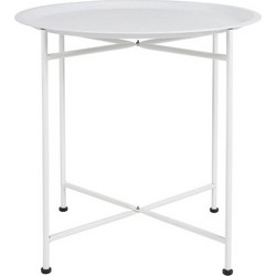 Ostaria Τραπεζάκι Μεταλλικό Λευκό 50x47x47 cm -35479