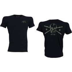 T-SHIRT STAR BARS Μαύρο Με Χακί Logo 21115 (H&S)