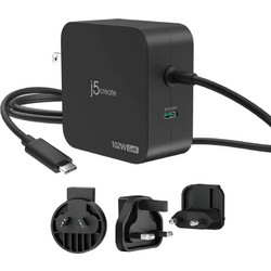 j5create JUP25102V-N Φορτιστής με Καλώδιο USB-C με Θύρα USB-C 102W Power Delivery