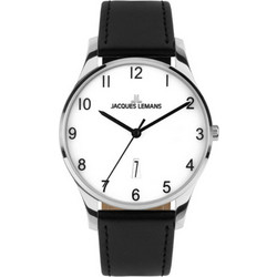 Jacques Lemans London Ανδρικό Ρολόι με Μαύρο Δερμάτινο Λουράκι 1-2124D