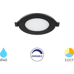 Φωτιστικό Χωνευτό Braytron BP01-90481 Μαύρο Ματ (Black Mat) CCT3