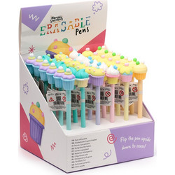 KAWAII - Cupcake - Head Topper Erasable Gel Pen (Display of 36 pcs)
