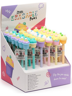 KAWAII - Cupcake - Head Topper Erasable Gel Pen (Display of 36 pcs)