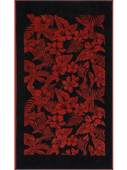 Beauty Home Art Πετσέτα Θαλάσσης Μαύρη Κόκκινη 86x160cm 2210