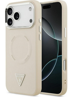 Guess Triangle Logo Magsafe Case For Iphone 17 Pro Beige - (GUHMP17LPSDTSCME)