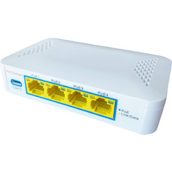 MaxLink MAXPI60EXT1x4, PoE extender - 1xPoE-in 802.3bt/PoE++ 4xPoE-out 802.3af/at, 65W, 1xUSB-C Out
