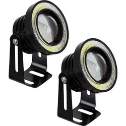 MOTOFLOOD 81634 Προβολάκι LED 30W/60W 3200lm/6400lm 45 DC 12V Αδιάβροχο IP65 Ψυχρό Λευκό 6000K - CREE COB Chip - Μ8.8 x Π8.8 x Υ7