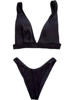 Marcia Bikini Set Γυναικείο Δετό Μπικίνι σε Μαύρο χρώμα Μαύρο