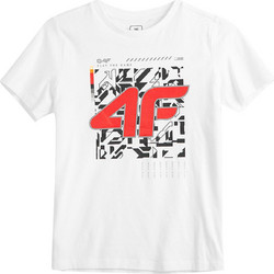 4F Παιδικό T-Shirt Κοντομάνικο Λευκό HJZ21-JTSM008-10S
