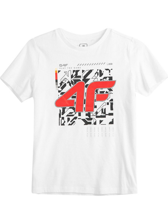 4F Παιδικό T-Shirt Κοντομάνικο Λευκό HJZ21-JTSM008-10S