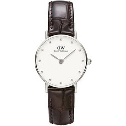Daniel Wellington Classy York Γυναικείο Ρολόι με Καφέ Δερμάτινο Λουράκι DW00100069