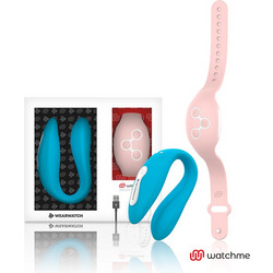 Wearwatch Dual Pleasure Wireless Watchme Διπλός Δονητής για Ζευγάρια με Τηλεχειριστήριο Μπλε Ροζ
