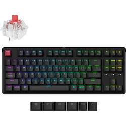 Keychron C3 Pro 8K QMK Ασύρματο Μηχανικό Gaming Πληκτρολόγιο TenKeyLess με Keychron Super Red Διακόπτες RGB Black