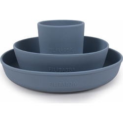 Filibabba Βρεφικό Σετ Φαγητού Σιλικόνης Powder Blue 3τμχ