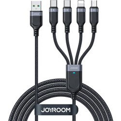 Joyroom Καλώδιο USB 4in1 με Type-C / Lightning / Micro USB 3.5A 1,2m Black