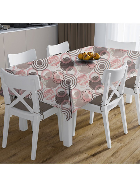 Αλέκιαστο Τραπεζομάντηλο 140X220 + Τραβέρσα Dimcol Circles 469 (140x220)